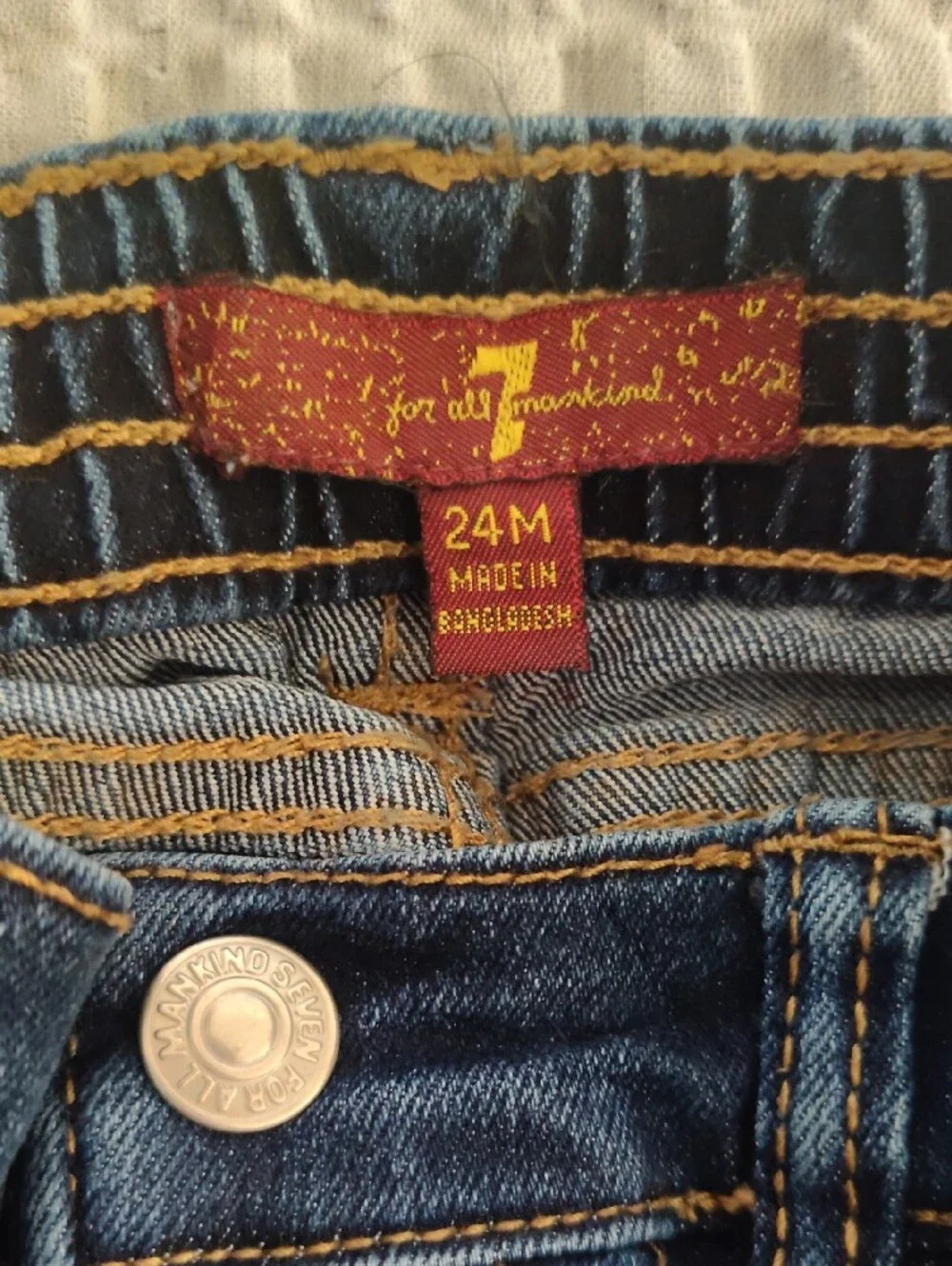 Seven for All Mankind Outfit Kids Jeans Sz. 24 M & Gray Henley Size 18 M